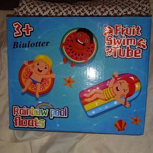 NEW IN BOX Fruit Swim Tube Rainbow Pool Float